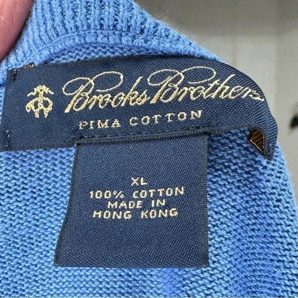 Brooks Brothers XL 100% Pima cotton blue v-neck sweater vest‎